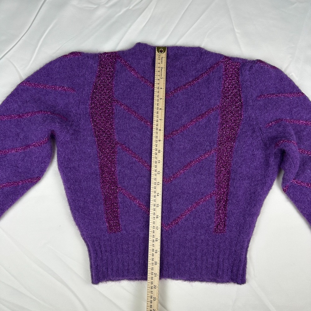 Rouje Paris Tina Cardigan Sweater Violet Purple Italy Mohair Alpaca FR 38 US 6 M - Picture 8 of 10